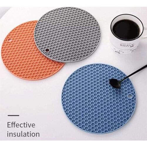 NEWYEARNEW 1pcs Silicone Heat Insulation Pad Tableware Mat Placemat Thermal Marble Table Mat Household Anti-scalding Waterproof