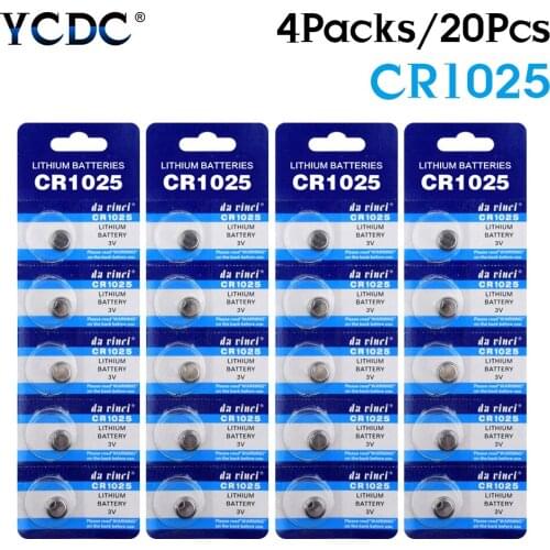 YCDC 20Pcs 3V Coin Cell Button Battery Disposable CR1025 For Watches Calculators High Energy Cr1025 cr1025 Lithium Batteries