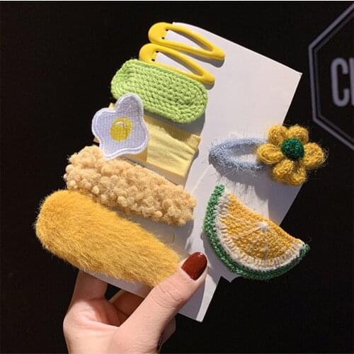 FACEINS Womens Plush Hairpin Fashion Mango Core Hairpins Female Word Clip Small Clip Korean Girls Side Clip Hair Accessories