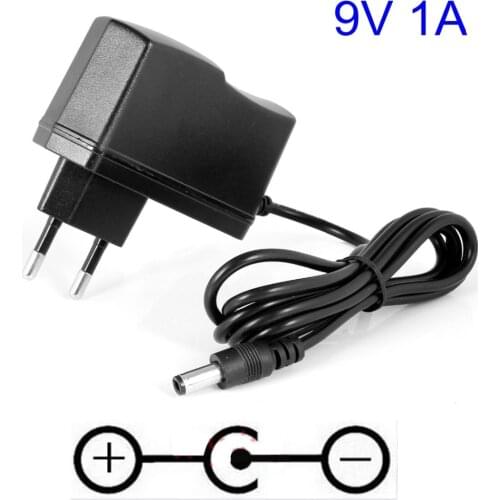 9V 1000mA 1A AC Adaptor Charger 9V Switching Power Supply For Guitar Foot Pedal Effect Adapter Reverse Polarity Negative inside
