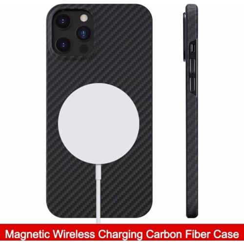 Real Carbon Fiber Protective Case Magnetic Wireless Charging for iPhone 12 Pro Max Pure Carbon Fiber Cover for iPhone 12 Mini
