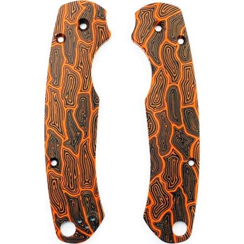 1pair G10 Damascus Composite Handle Patch for C81 Spider Knife Para 2 C81 Patch Material DIY Accessories