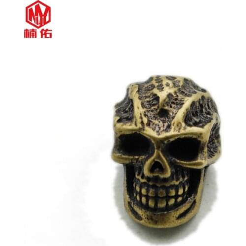 1PC EDC Paracord Beads Skull Retro Brass Copper Lanyard Pendants Knife Beads Umbrella Rope Cord Necklace Bracelet Beads Pendants