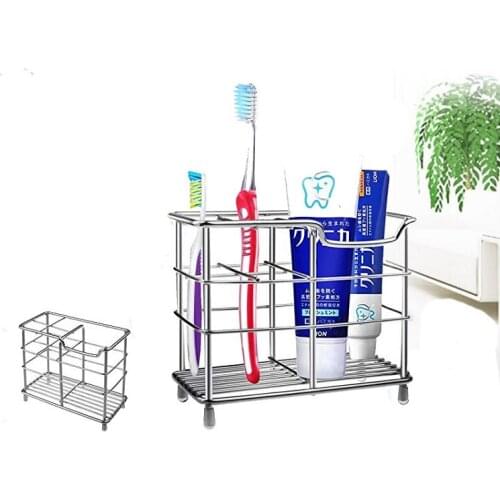 1Pcs Stainless Steel Toothbrush Holder Toothpaste Storage Rack Bathroom Organizer Family Tools Accessories
