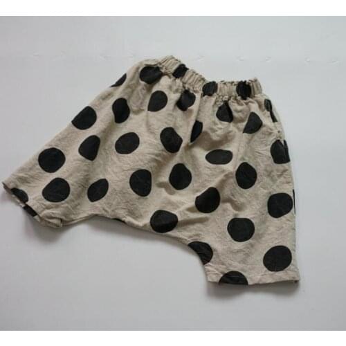 2020 Korea style girls boys dots pants cotton linen summer fashion kids pants 1-6t HO494