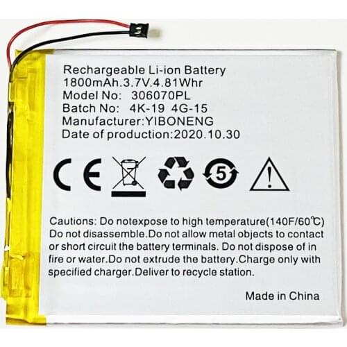 3.7V 1800mAh 4G-15 / 4K-19 306070PL For PocketBook 614 EBook E-Book Battery