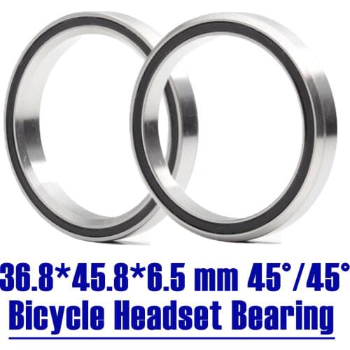 2PCS ACB458 Bicycle Headset Bearing Cover 36.8*45.8*6.5mm 45/45 Degree Chrome Steel Tapered Upper Lower ACB Bearings