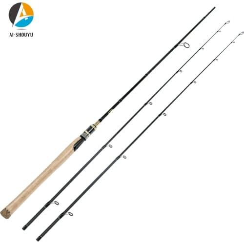 AI-SHOUYU Carbon Fishing Rod 2.1m 2.4m M MH 2 Top Tips MF Action Sea Bass Rod 2 Sections Spinning Rod feeder Rod Max Drag 14kg
