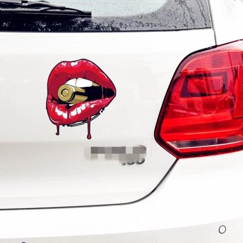 Car Stickers Tongue Red Lips Funny Creative Decoration Decals For Tail Windshield Auto Tuning Styling D20