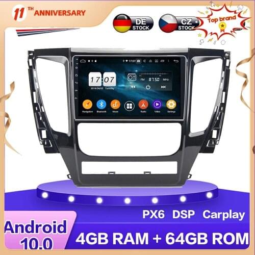 For MITSUBISHI PAJERO 2017 - 2019 Android 10.0 PX6 Car Multimedia DVD Player 4+64GB Auto GPS Navigation Stereo radio DSP Carplay
