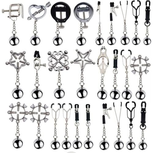 BDSM Metal Nipple Clamps Breast Bondage Sex Toys For Women Man Gay Nipple Clips Sex Products For Couple Adult Game Accessories