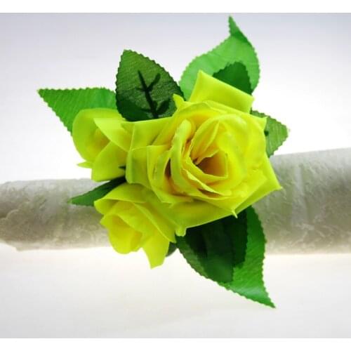 Free shipping silk flower napkin ring flower napkin holder 12 pcs qn18040301