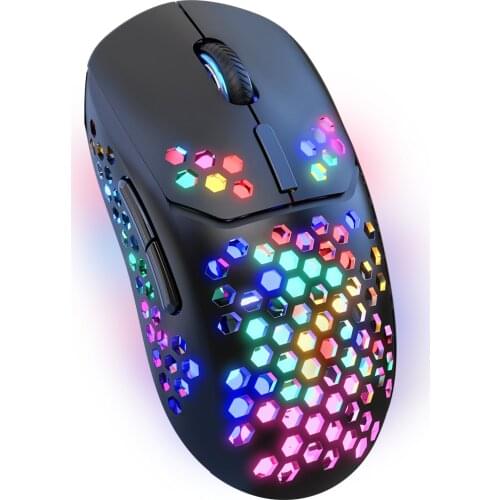 RGB Silent Wireless Mouse Computer 500mAH Rechargeable Mice with 2.4GHz USB 6 Keys 2400 DPI For Laptop PC Gamer