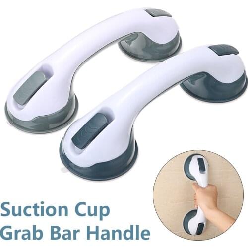 Bathroom Safe Handle Grip with Suction Cup For Bathroom Shower Grab Bar Bathtub Glass Door Anti-slip Handrail Grey/Blue