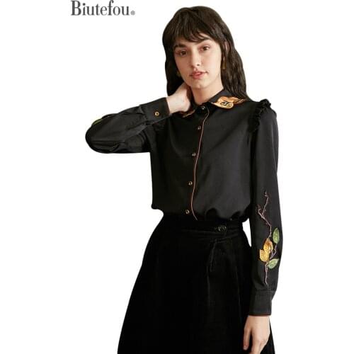 Biutefou Women's Shirts With Embroidery