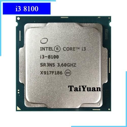 Intel Core i3-8100 i3 8100 3.6 GHz Quad-Core Quad-Thread CPU Processor 6M 85W LGA 1151