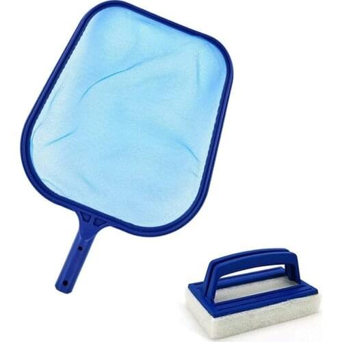 Pool Cleaning Net, Heavy Duty Leaf Skimmer, Hot Tub Cleaning Tool with Cleaning Brush Hot Tub Accessories Flat Net CNIM Hot
