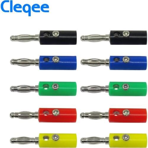 Cleqee P3003 10PCS 4mm Banana Plug Connector Adapter For Audio Speaker 5 Colors