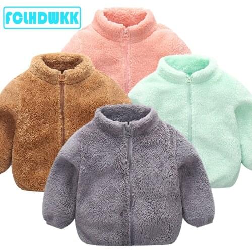 2020 spring Winter coat jacket for Girls boys Plush Warm Coat Fleece Warm Jacket Snowsuit 1-5Y toddler Baby Coat Outerwear Kid