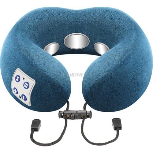 Electric U-shaped multifunctional massage pillow and cervical spine hot compress vibration massager for household car