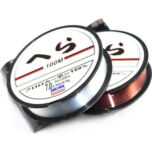 Fluorocarbon Clear 3.5LB-40.5LB Carbon Fiber Leader Fly Fishing line Super Strong Fishing Line Monofilament 100m