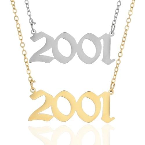 Personalized Wedding Date Necklace Anniversary Jewelry 1980-2021 2003 2004 2005 2006 2007 2008 Custom Birth Year Necklaces BFF
