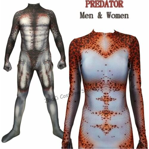 Women Men Boy Predator Cosplay Costumes 3D Printed pandex Movie The Predator Halloween Zentai Jumpsuit Suit Bodysuits