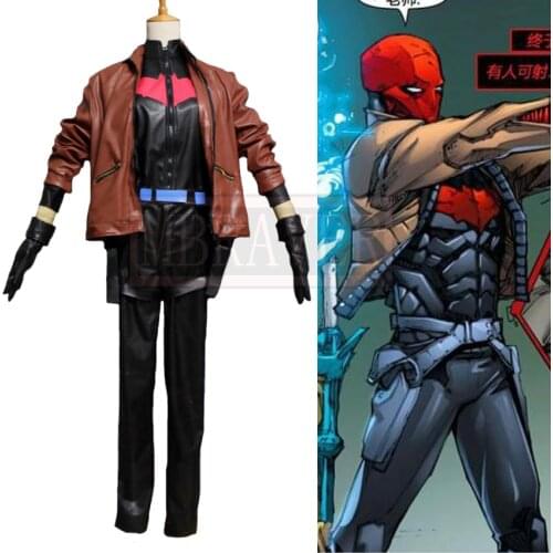 Superhero Jason Todd Red Hood Robin Uniform Cosplay Costume Halloween Party Outfit Custom Made Any Size