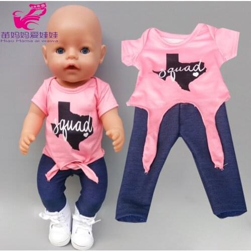 43cm new born Baby Doll leisure t shirt for baby doll clothes 18 Inch American OG girl Doll jacket