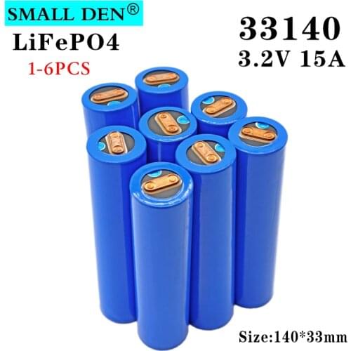 1-6pcs 3.2V 15Ah 33140 lifepo4 lithium battery 15000mAh diy 12v 24v Electric bicycle/scooter solar lights e-bike Battery pack