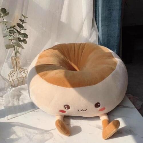 2021 New Creative Toast Bread Futon Lazy Cushion Home Floor Chair Cushion Plush Office Window Tatami Pudding Butt Round Cushions