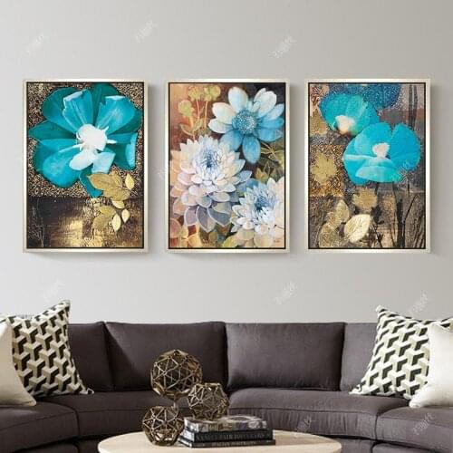 New 5d Diamond Painting Full drill European style Flowers Triple Painting Living room Diamond Embroidery cross stitch Home Deco