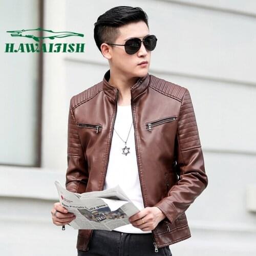 Biker jacket men new leather jacket mens leather jacket casual jacket Korean style trend Slim handsome youth