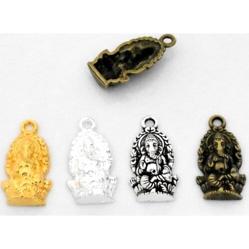 NEW 25x14x5mm 10pcs/Lot Four Colors Plated Alloy Buddha Charms Pendant DIY Handmade Jewelry Accessories