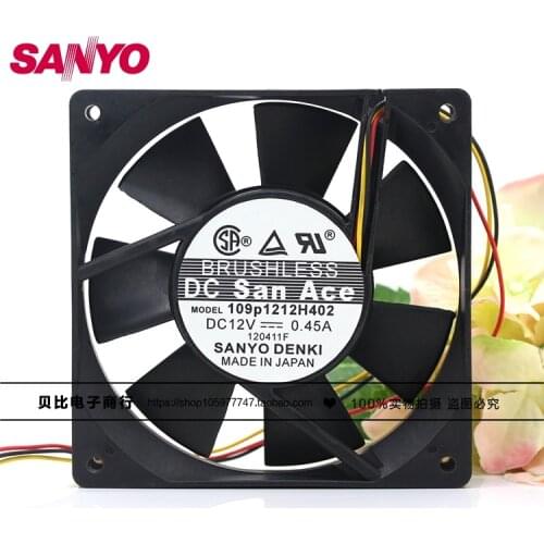 New 109P1212H402 12025 120mm 12V 0.45A double ball bearing case cooling fan 120*120*25mm