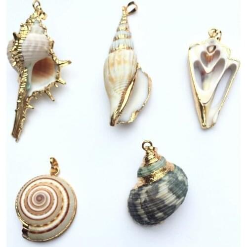 Wholesale Summer Style Natural Starfish Conch Seashell Pendant Shell beach Jewelry for Women Gift