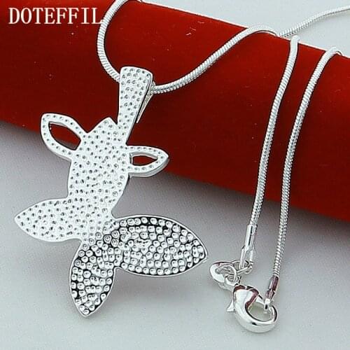 DOTEFFIL 925 Sterling Silver Butterfly Pendant Necklace 18 inch Sanke Chain For Woman Wedding Engagement Party Charm Jewelry