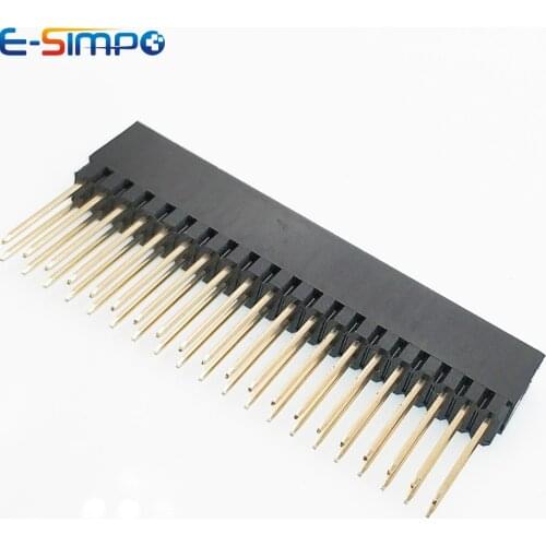 10pcs 2.54mm PC104 Industrial Long Square Pin 2X16P 2X20P 2X25P 2X32P 2X40P PH8.5+2.5mm Double Row Gold-plated Female Header