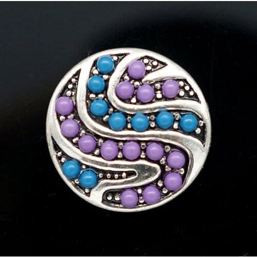 Hot sale beauty fashion ripple beads 18MM snap buttons fit snap bracelet snap jewelry wholesale KZ2011