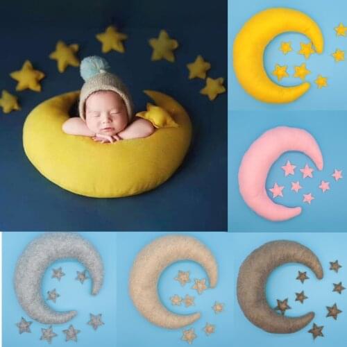 Baby Posing Moon Pillow Stars Set Newborn Photography Props Moon Pillow Baby Body Poser For Studio Photo Shooting Accessories
