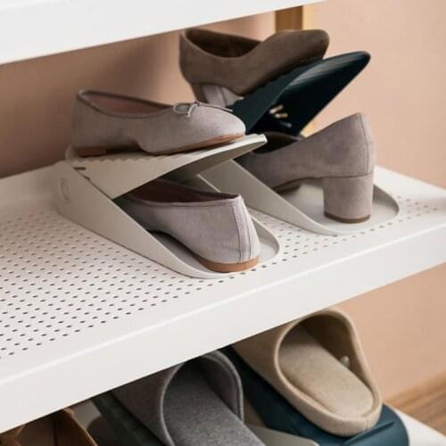 4 color Adjustable Shoe Organizer Footwear Support Slot Space Saving Cabinet Closet Stand Durable Shoes Storage Rack Shoebox