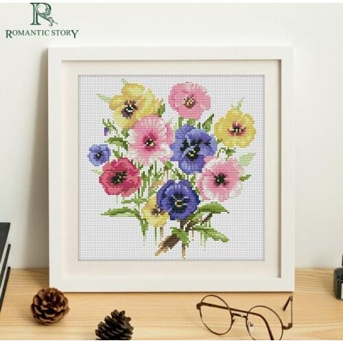 Romantic Story Cross Stitch Kits Beginners Embroidery Flowers bedroom study decoration Needlework stitch cross 2137