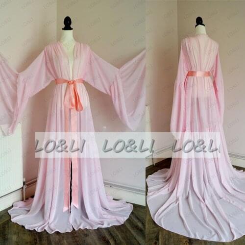 Maternity Dresses Robe Tiered Ruffles Photoshoot Babyshower Bathrobe Maternity Dress Ruffle Kimono Party Birthday Gowns