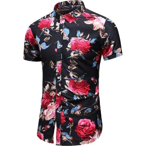 Shirt Men Summer Short Sleeve Men Shirt Streetwear Print Mens Casual Shirts Regular Fit Camisa Hombre Plus Size 7XL