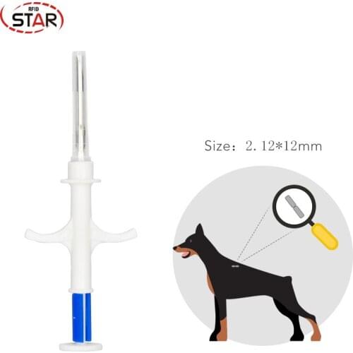 Animal Syringe 2*12mm animal microchip syringes 134.2KHz pet syringe Stanard ISO Chip EM4305 syringe for animal(40pcs/lot)