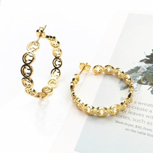 Smiling Face Earrings 2021 New Gold-plated Studs Tragus Piercing Gold Jewelry Earing Set Pack Oorbellen Aretes Brincos