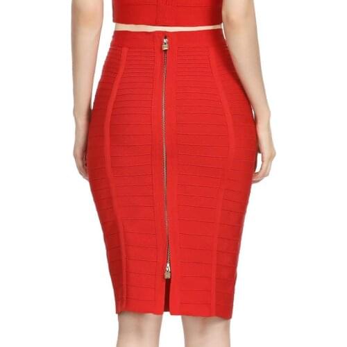 High Waist New Fashion 2018 Sexy Ladies Pencil Knee Length Bandage Bodycon Skirt