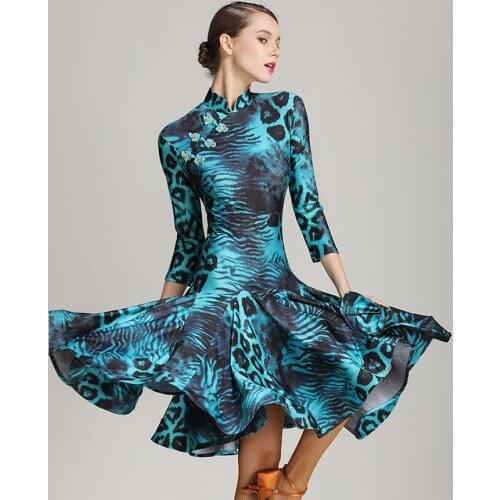 Latin dance skirt red leopard dance skirt for latin dancing lesson practise danging wear latin dance dress without decoration