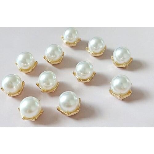10 PCS 10x12mm Metal Alloy Imitation Pearl Connectors Charm DIY Accessories For Jewelry Making