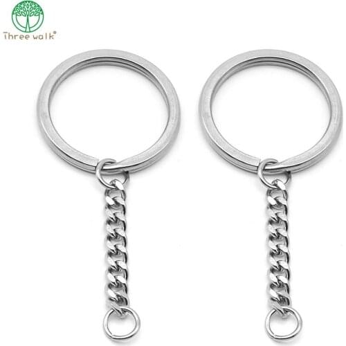 10pcs 28mm Stainless steel Keyring Keychain Short Chain Split Ring Key Rings DIY Key Chains Accessories